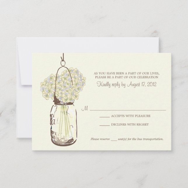 Hydrangea & Mariage RSVP au Pot Mason (Devant)