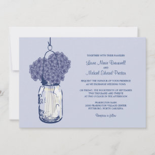 Hydrangea & Mason Jar Invitations de mariage