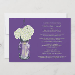 Hydrangea & Mason Jar Invitations de mariage