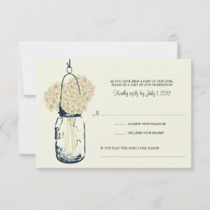 Hydrangea & Mason Jar Wedding RSVP Card