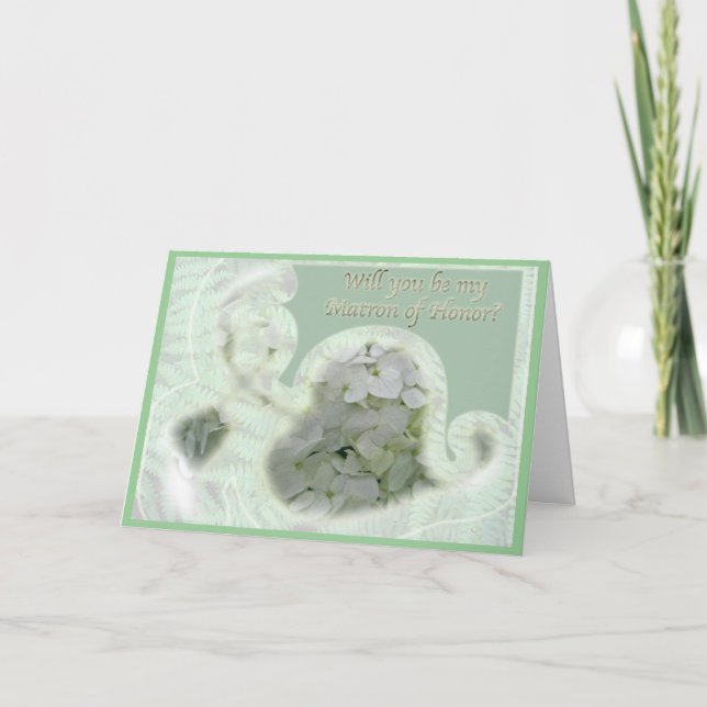 Hydrangea Matron of Honour Request Card (Front)