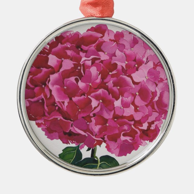 Hydrangea Metal Ornament (Front)