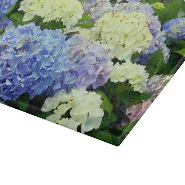 Hydrangea Mix-11x8 GLASS CUTTING BOARD (Corner)