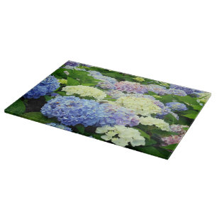 Hydrangea Mix-15x11 GLASS CUTTING BOARD
