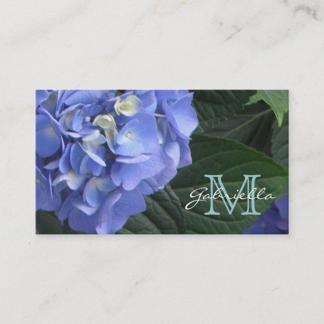 Hydrangea: Monogram Business Cards (Front)