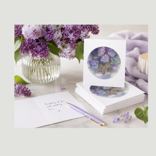 Hydrangea Note Card   Soft Floral Blank Card