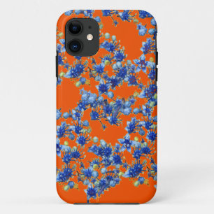 hydrangea orange and blue iPhone 11 case