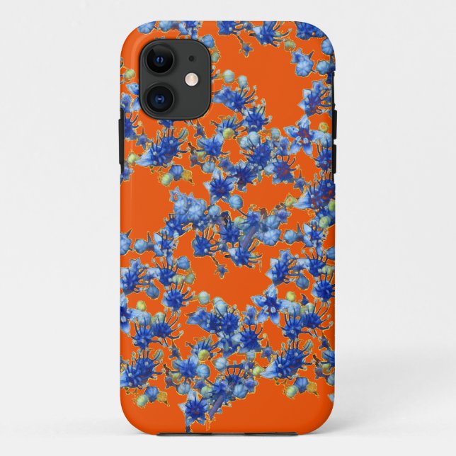 hydrangea orange and blue Case-Mate iPhone case (Back)