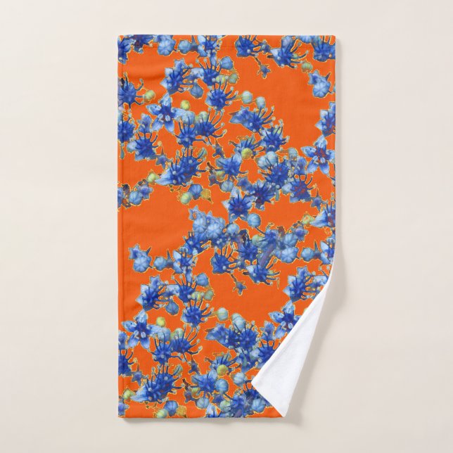 Hydrangea orange et bleu (Serviette à main)