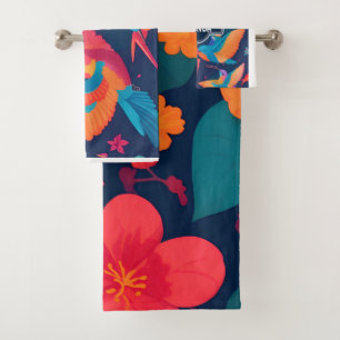 Hydrangea Pastel Colourful Personalized Pattern Bath Towel Set