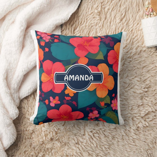 Hydrangea Pastel Colourful Personalized Pattern Throw Pillow (Blanket)