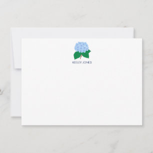 Hydrangea Personalized Flat Note Card