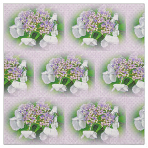 Hydrangea Pink White Purple Country Print Fabric