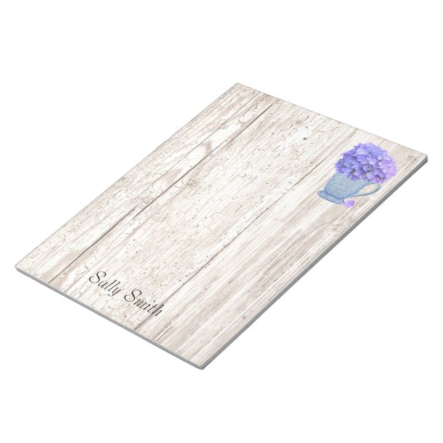 Hydrangea Pitcher Custom Large Notepad (Angled)