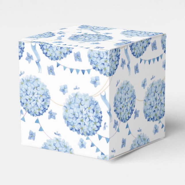 Hydrangea Print Party Treat Box (Front Side)