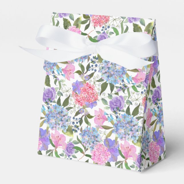 Hydrangea Print Party Treat Box (Front Side)