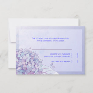 Hydrangea Purple Floral Wedding RSVP Card