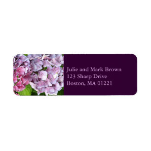 Hydrangea Return Address Label
