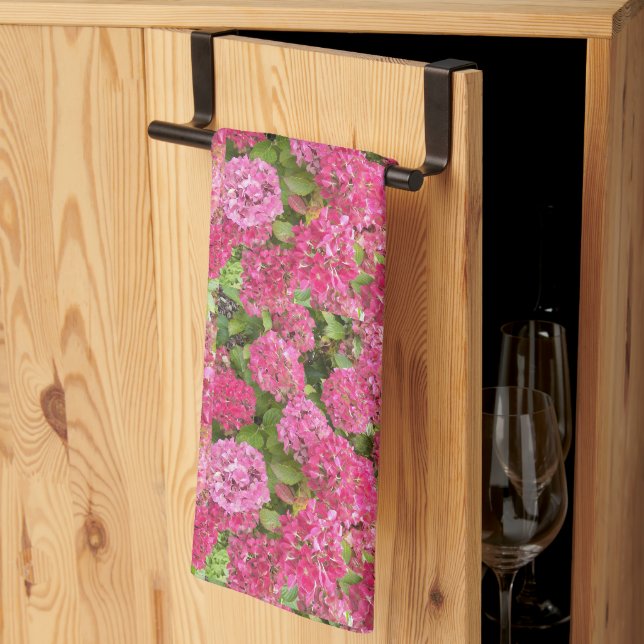 Hydrangea rose Florale Motif Cuisine Serviette (Pliage en tiers)
