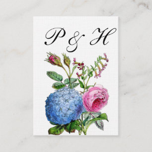 Hydrangea Roses Floral Wedding Place Cards