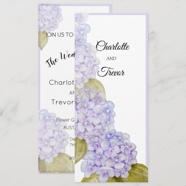 Hydrangea Shades Of Violet Blue Card (Front/Back)
