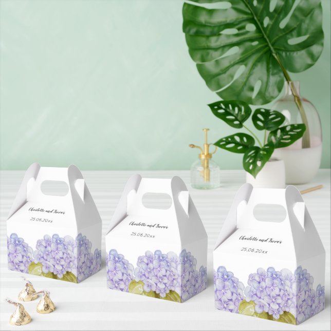 Hydrangea Shades Of Violet Blue Favor Box (Multiple)