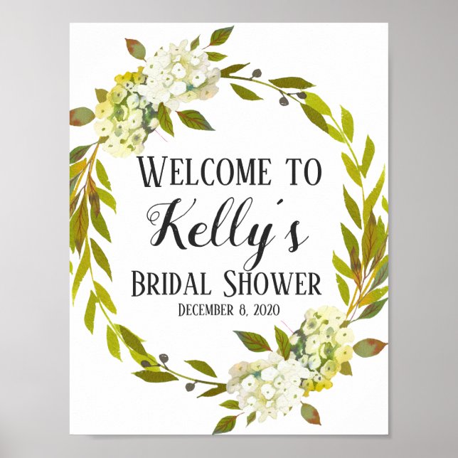 Hydrangea spring flower welcome sign (Front)