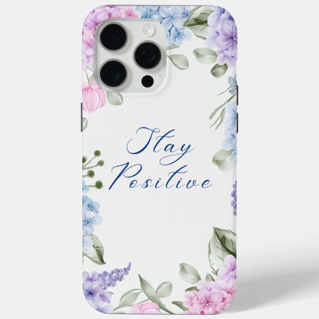hydrangea Stay Positive – Floral Inspiration Case-Mate iPhone Case (Back)