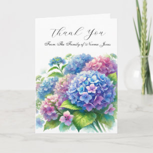 Hydrangea Sympathy Floral Funeral Thank you Card