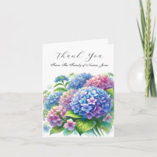 Hydrangea Sympathy Floral Funeral Thank you Card