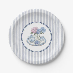 Hydrangea Tea Party Bridal Shower Paper Plate