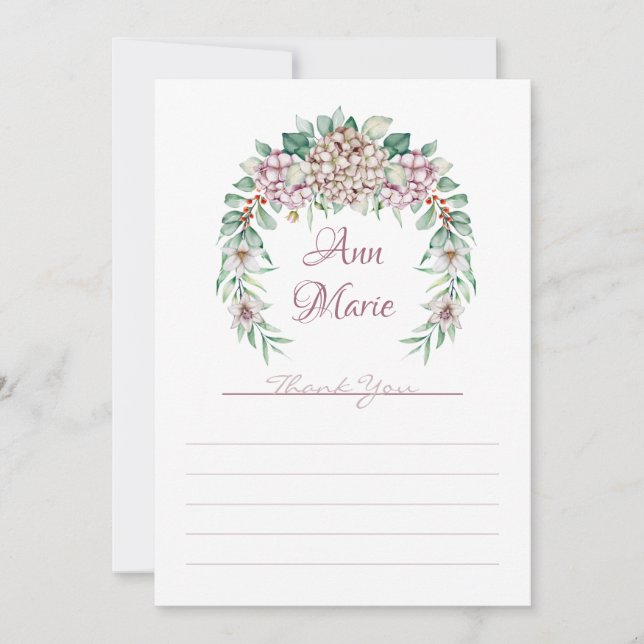 Hydrangea Thank You Card (Front)