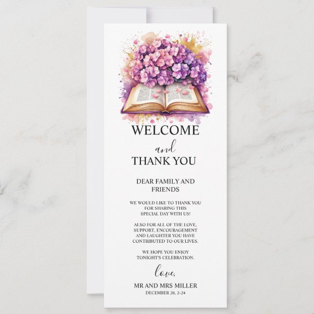 Hydrangea Thank You Card for Desk Notes (Front)