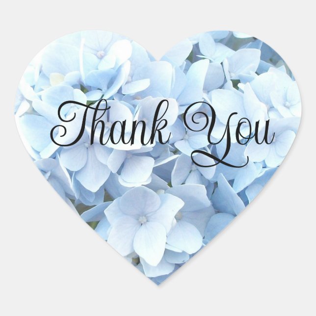 Hydrangea Thank You Heart Sticker (Front)