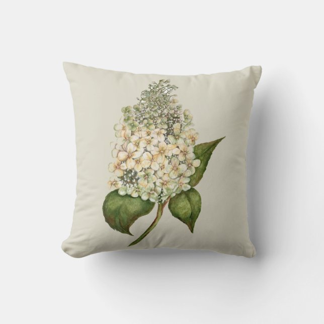 Hydrangea Throw Pillow (Front)