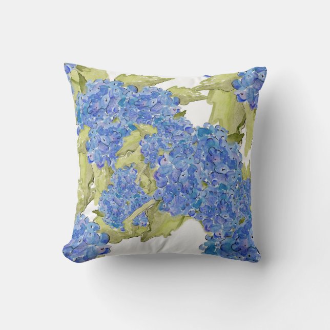 Hydrangea Throw Pillow (Front)