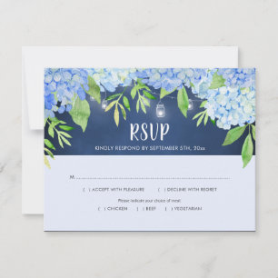 Hydrangea Vert Marine Lumières Mason Jar RSVP