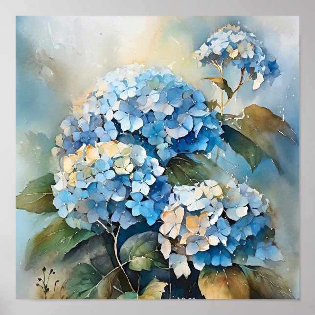 Hydrangea Watercolor Art Print (Front)