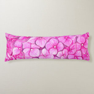Hydrangea watercolor body pillow