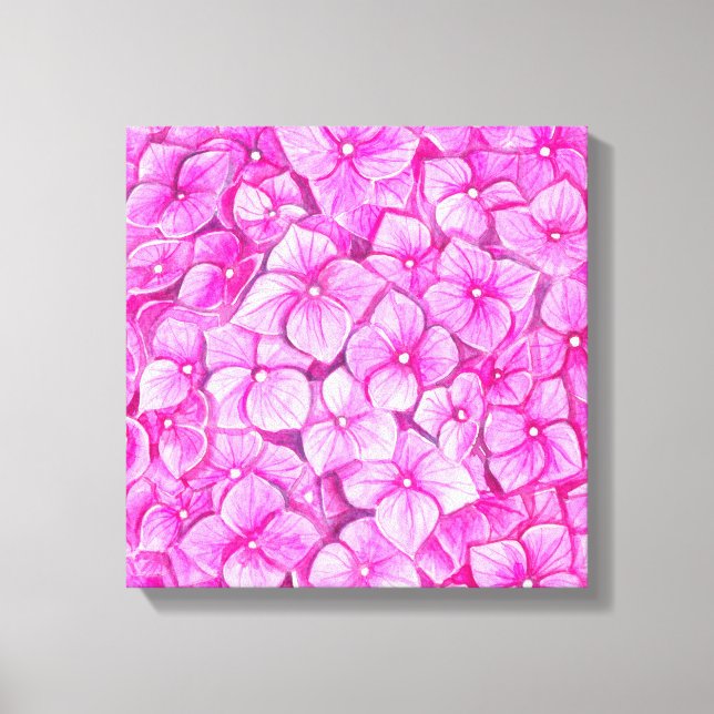 Hydrangea watercolor canvas print (Front)