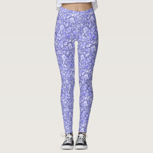Hydrangea Watercolor Floral Pattern in Very Peri Leggings
