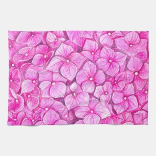 Hydrangea watercolor kitchen towel