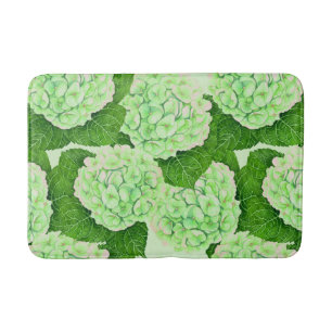 Hydrangea watercolor pattern bath mat