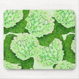 Hydrangea watercolor pattern mouse pad