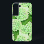Hydrangea watercolor pattern samsung galaxy case<br><div class="desc">Pattern made of green hydrangea flower painted with watercolors.</div>
