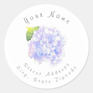 'Hydrangea Watercolor Vignette' Label