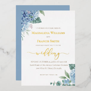 Hydrangea watercolor   wedding Invitation