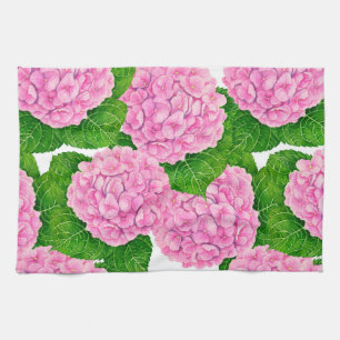 Hydrangea waterolor pattern kitchen towel