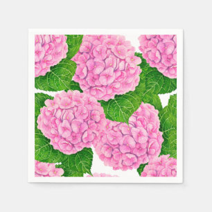 Hydrangea waterolor pattern napkin