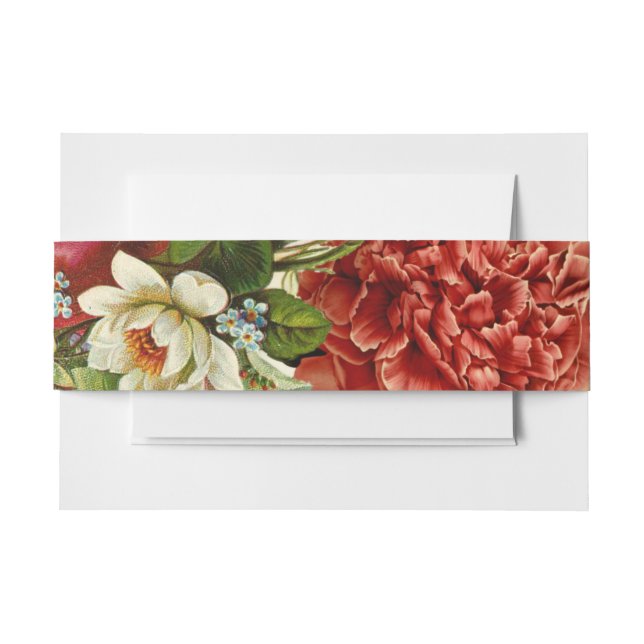 Hydrangea Wedding BOHO Floral Retro  Invitation  Invitation Belly Band (Front Example)